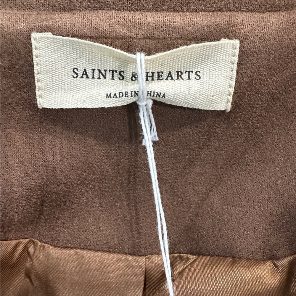 Saints & Hearts Brown Fringe Women's Suede Jacket - Picture 5 of 8